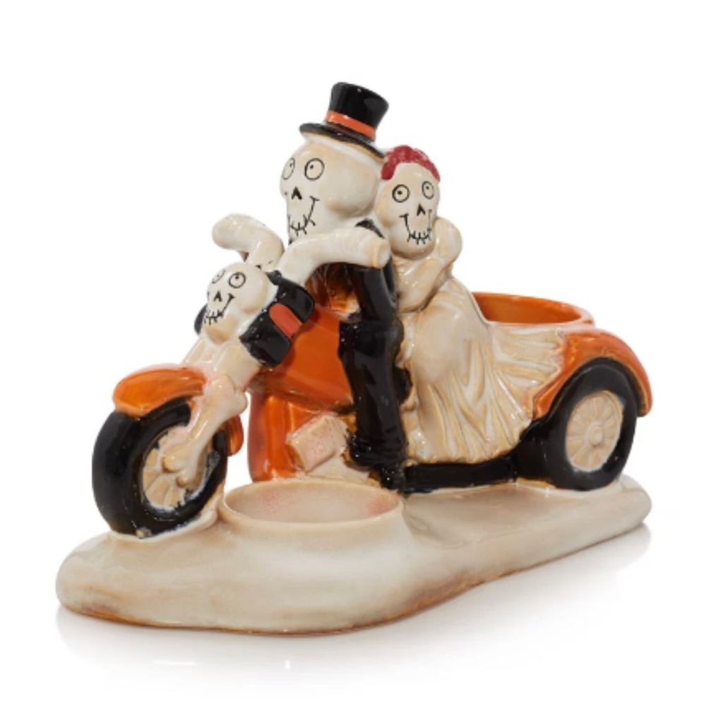 NIB Yankee Candle Boney Bunch Celebrations Motorcycle Multi Tealight Holder HTF